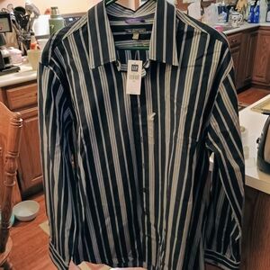 GAP Men's Black Striped Shirt